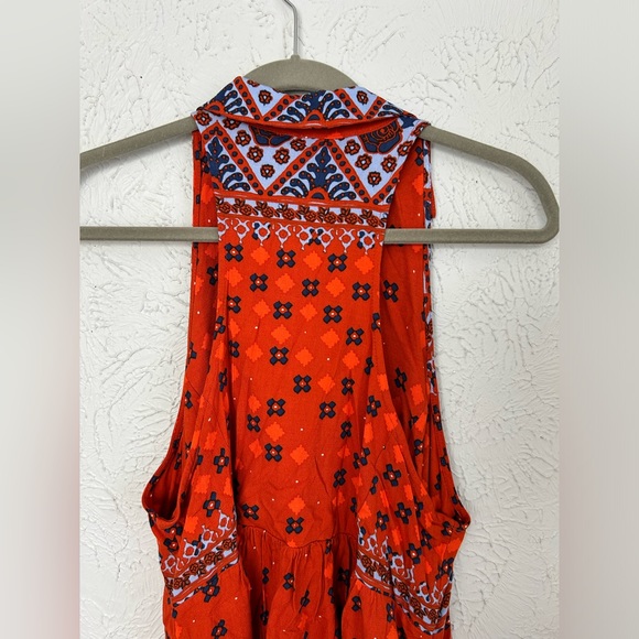 Free People Charlotte Sleeveless Long Top Rust Combo Size S - Picture 7 of 9